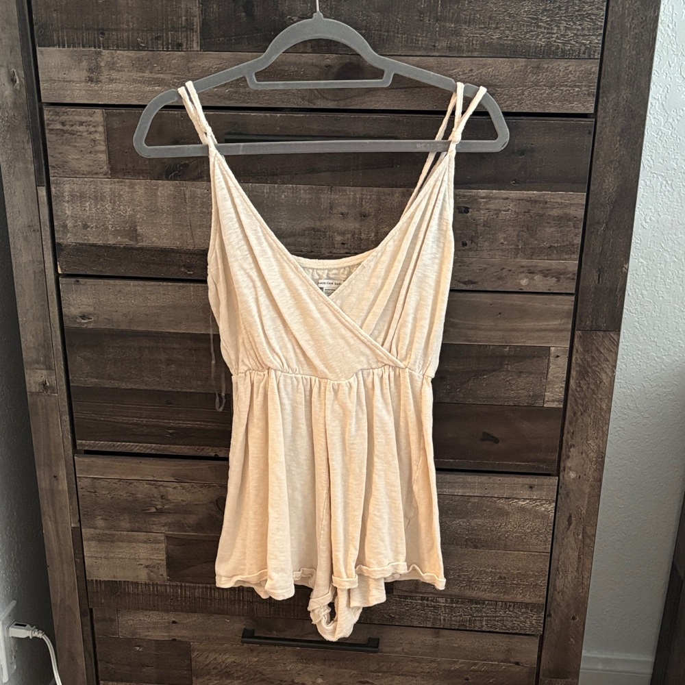 American Eagle Outfitters Beige Sleeveless Romper